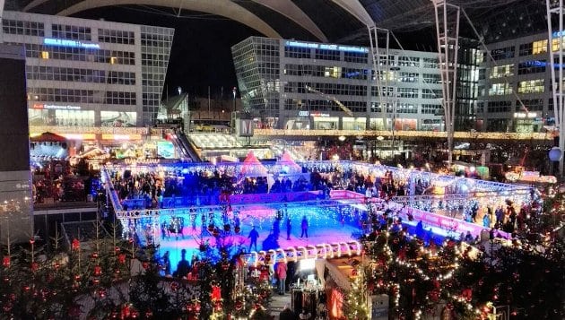 wintermarkt eislaufen flughafen muenchen