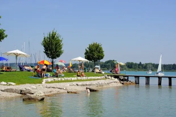 Prienavera Strandbad Blick Liegewiese Prienavera Strandbad Blick Liegewiese