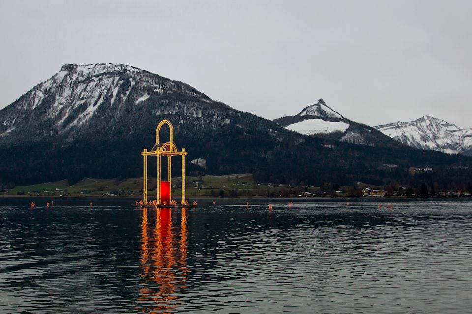 Kerze auf dem Wolfgangsee