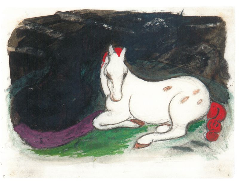 Gemälde liegendes Pferd