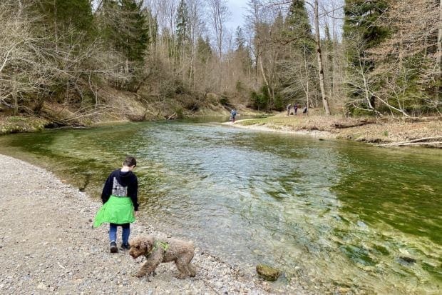 Mangfall-rundweg-kiesbank-kind-hund