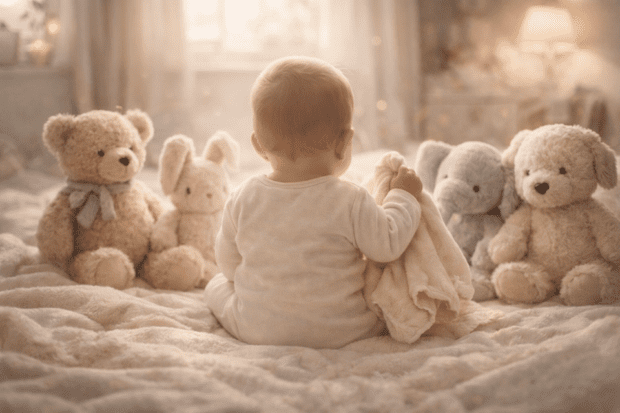 Kuscheltiere und Schnuffeltuecher_KI